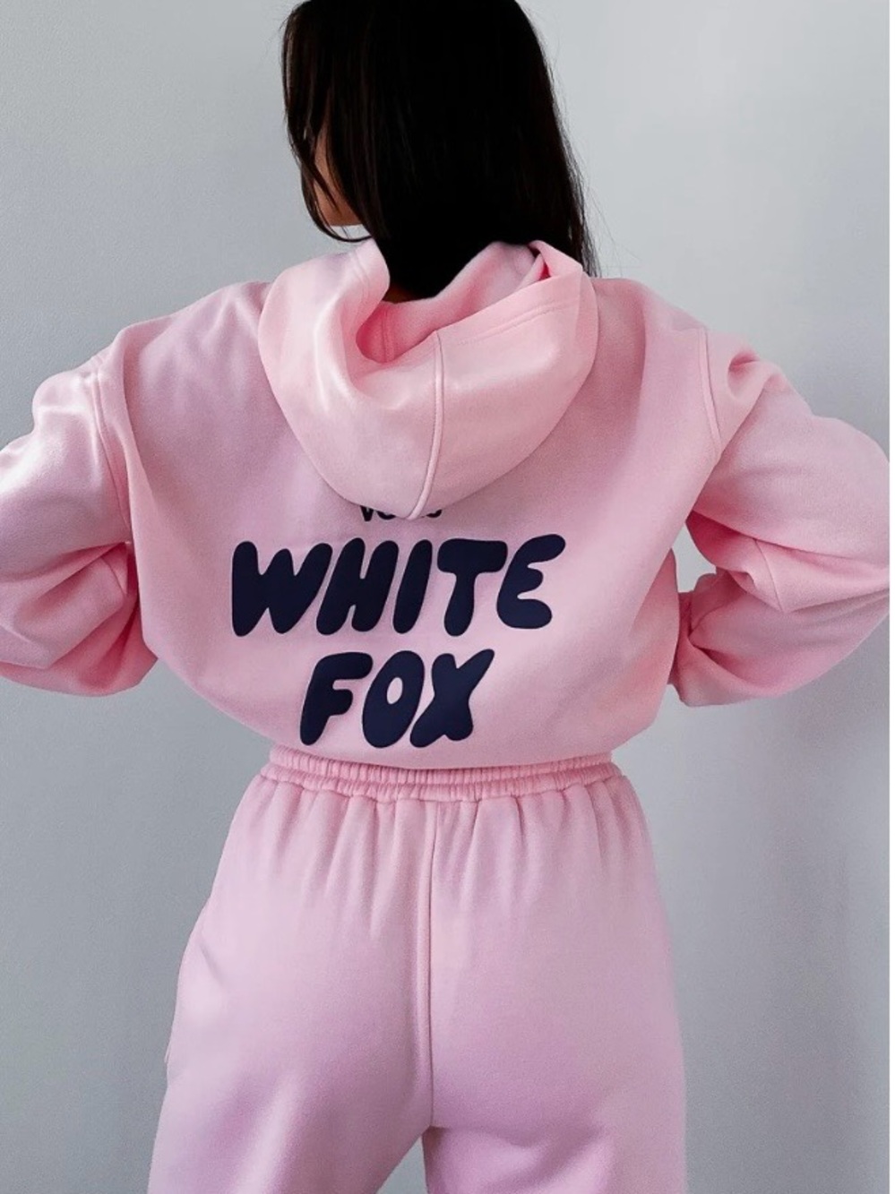 White Fox Boutique Pink Logo Hoodie